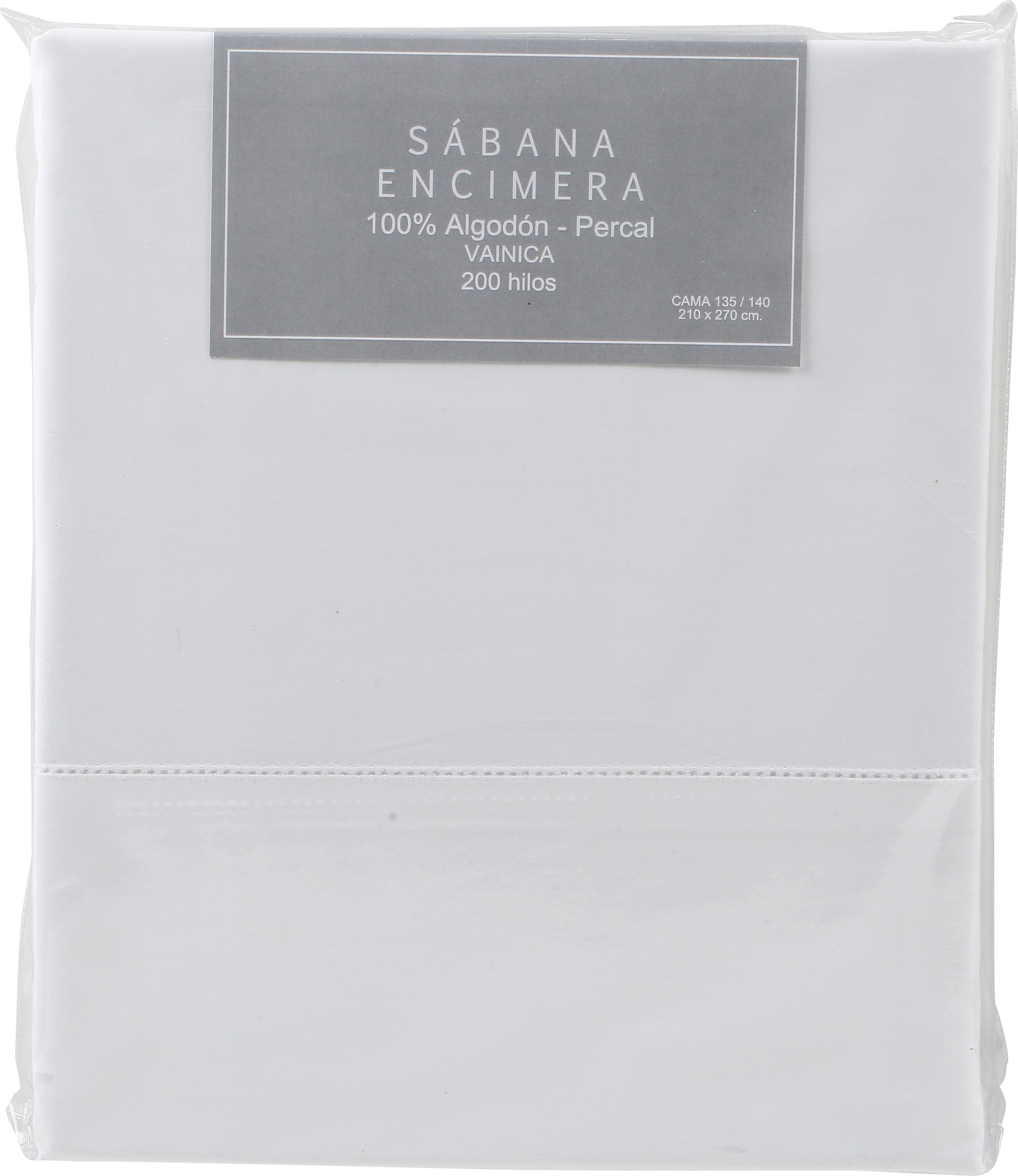 Drap de dessus Vainica en percale 200 fils blanc pour lit de 135 cm - 6