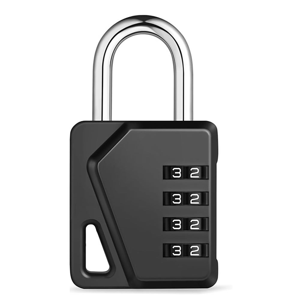 Kłódka Cadenas Casier (z tabliczką znamionową), Kłódka na kod 4-cyfrowy do szkoły, szafki sportowej, kłódka zewnętrzna (czarna)