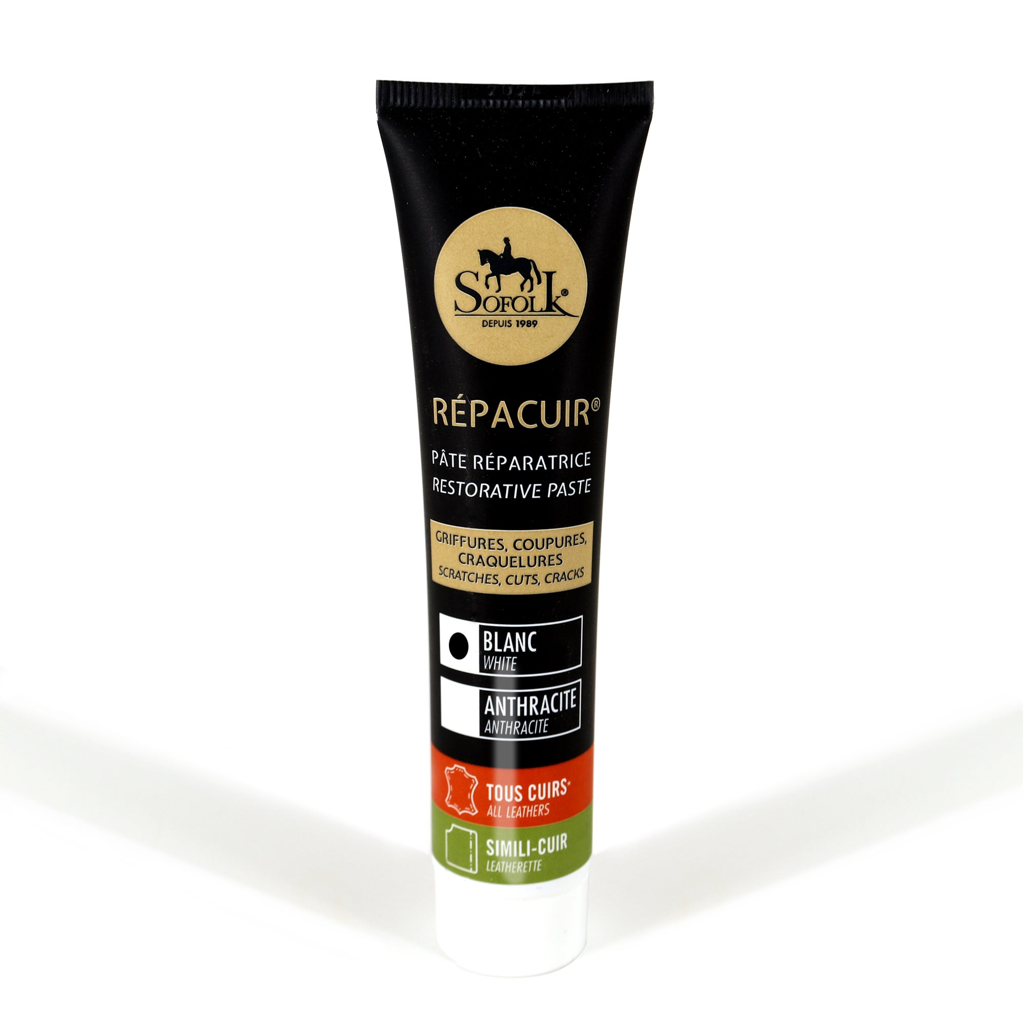 Riparatore di pelle - Pasta morbida: ripara crepe, graffi, buchi, sbucciature SOFOLK - Antracite - 25gr - 6