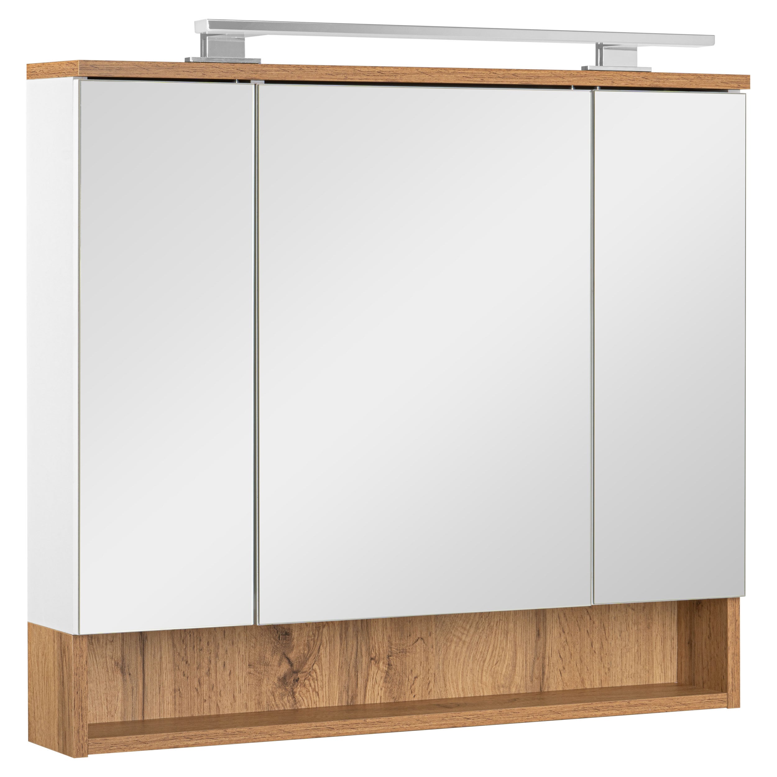 Szafka łazienkowa lustrzana wisząca z lustrem biała wotan 80 cm lampka led