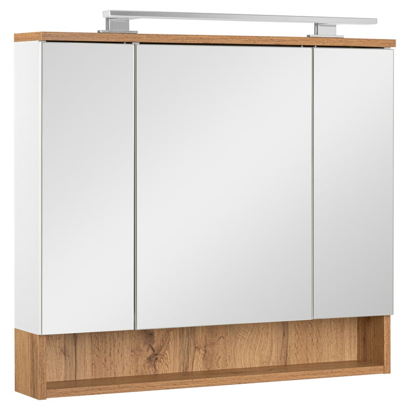 Szafka łazienkowa lustrzana wisząca z lustrem biała wotan 80 cm lampka led