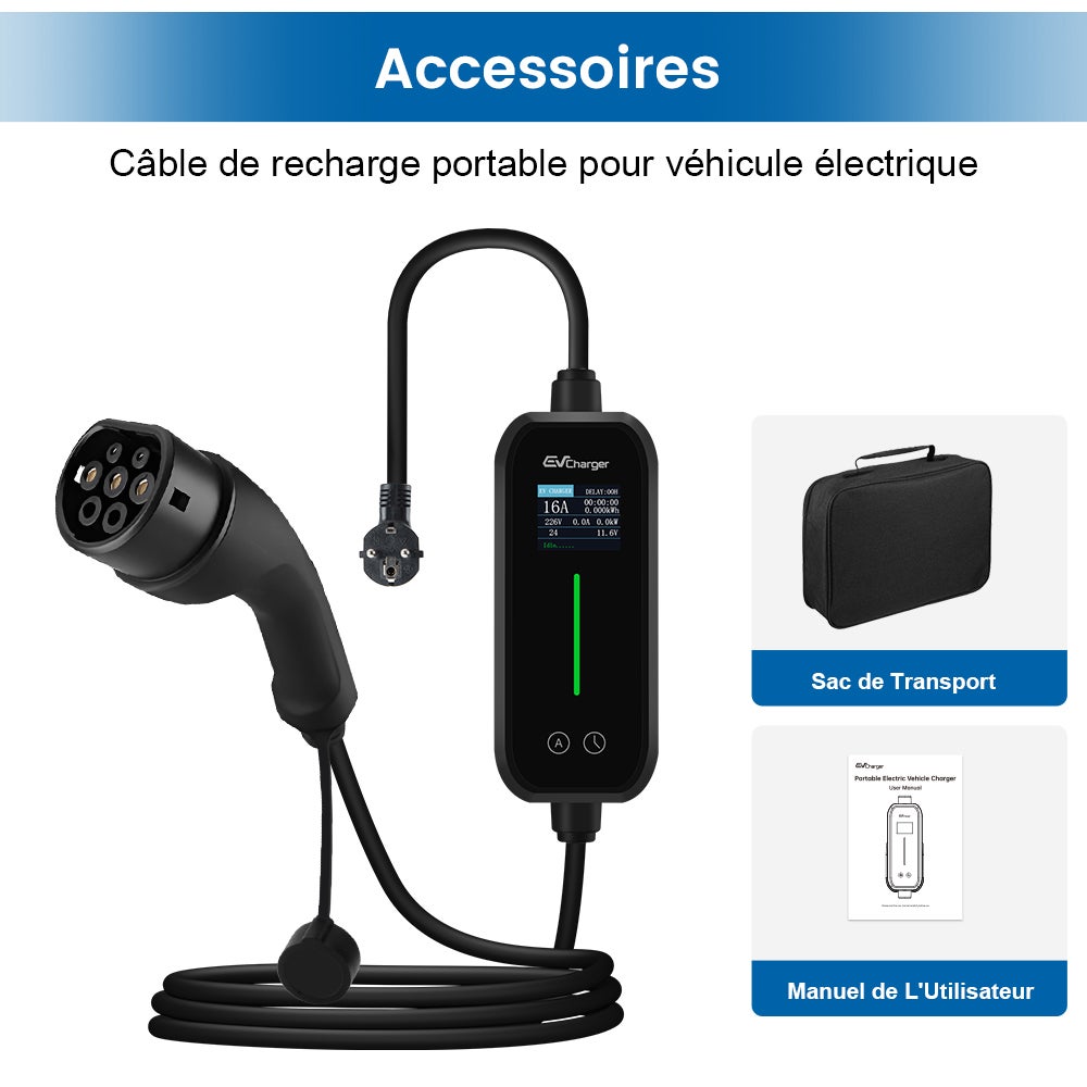 Cabo de carregamento para carros elétricos JUNSUN, 6 metros, corrente comutável, ficha Schuko 6 A-16 A, 3,5 kW, IP65, monofásico, tipo 2, terminal de - 8