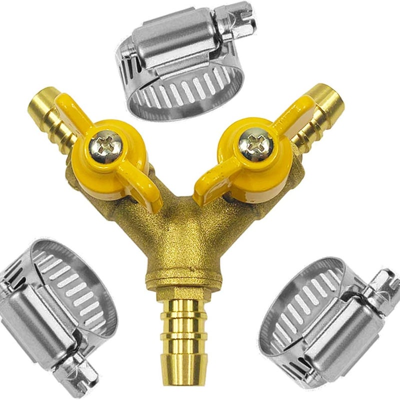 Zawór kulowy do rury 3/8" złączka mosiężna w kształcie litery Y, 2-pozycyjny przełącznik, złącze 3-drogowe (do rury o średnicy wewnętrznej 10mm-1