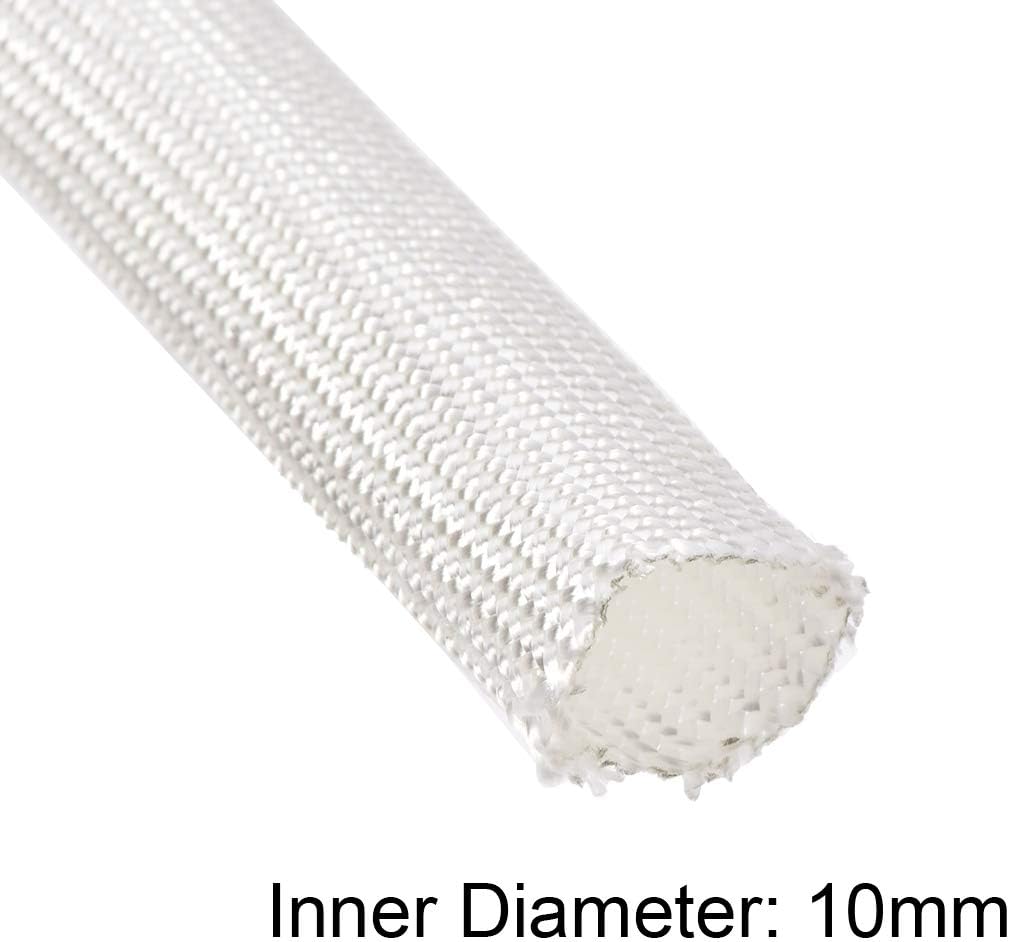 Protetor de Cabo com Manga de Isolamento Trançada em Fibra de Vidro de Alta Temperatura de 3 Metros e 10mm, Branco - 4