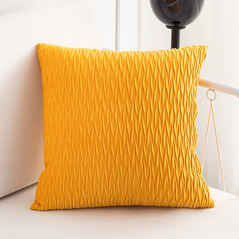 Juego 2 Fundas Almohada Felpa Terciopelo Con Lunares - Suaves, Antiestáticas, Lavables, Amarillo