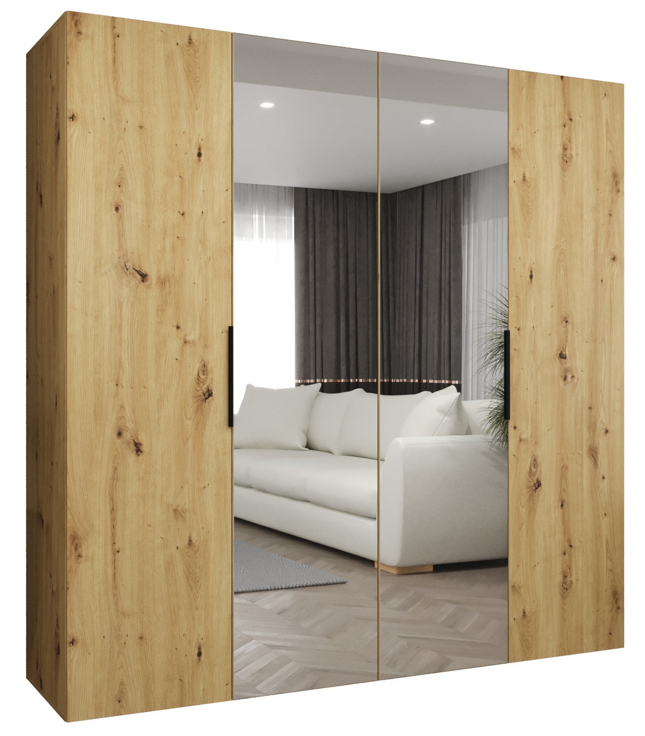Szafa uchylna otwierana Marbella 2 200 x 52 x 202 cm artisan + u. czarny Abiks Meble