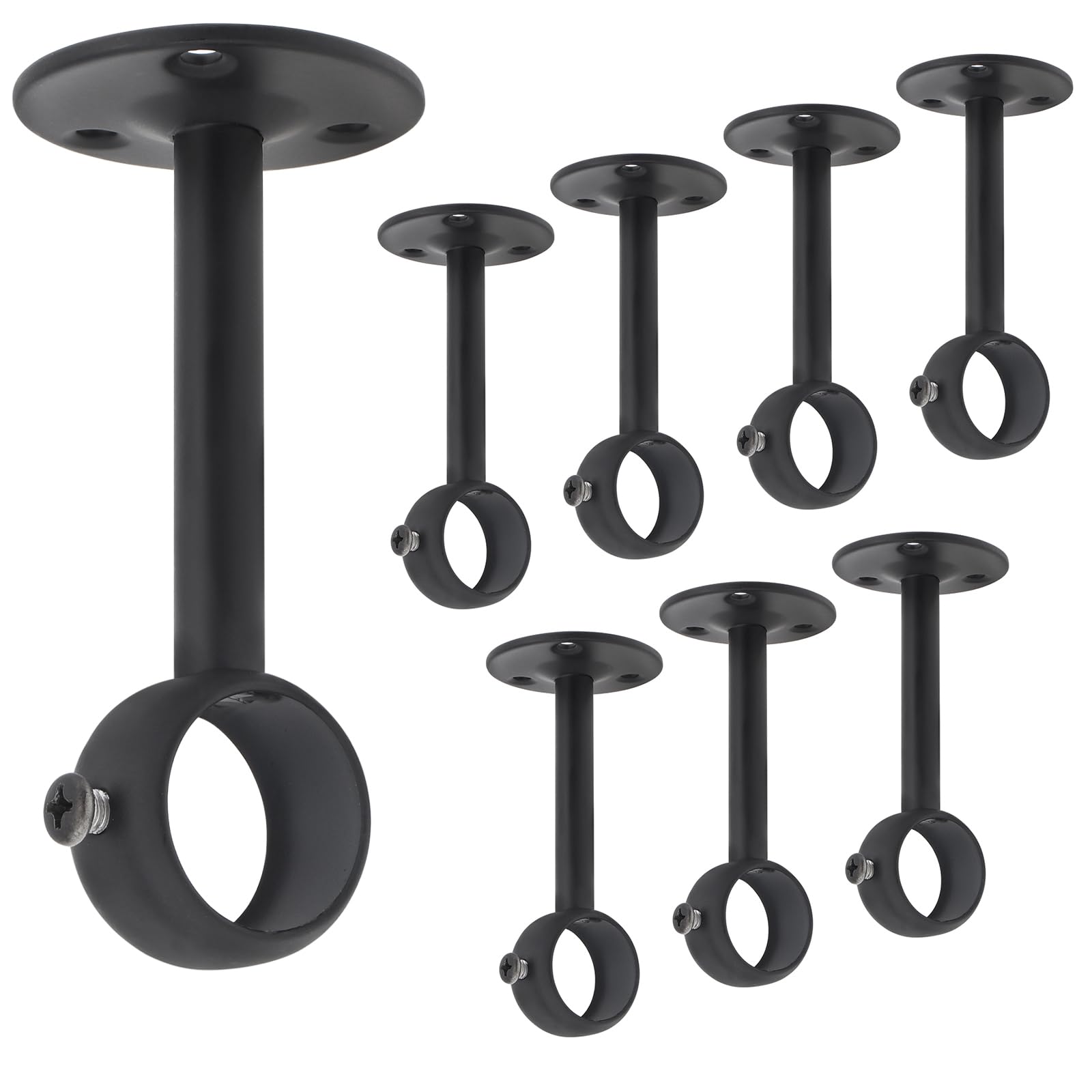 4 pièces Acier inoxydable Robuste Support de tringle à rideau pour plafond pour tringles à rideaux de 25 mm (4, 25MM) - 8