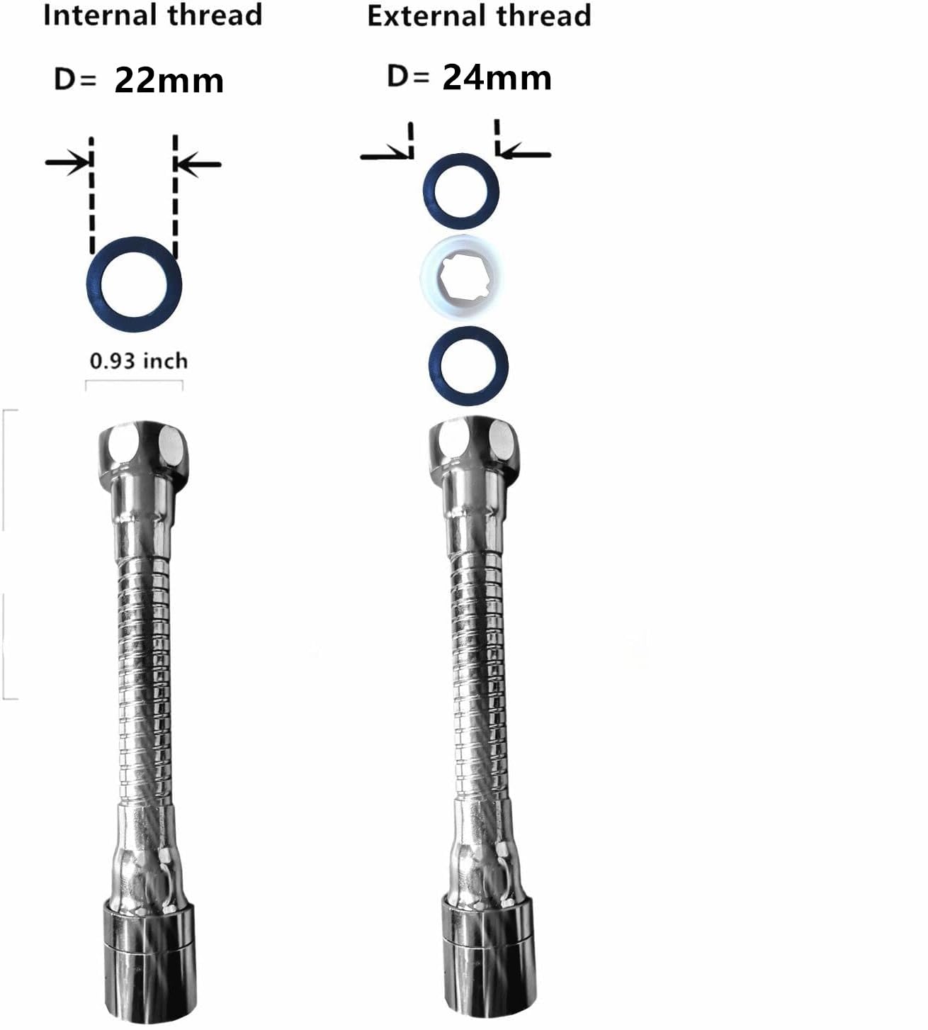Prolunga Rubinetto GAESHOW 18 Cm – Girevole 360°, In Acciaio Inox 304, Con Aeratore E Getto Regolabile, Per Cucina E Bagno, Antispruzzo E Risparmio Idrico