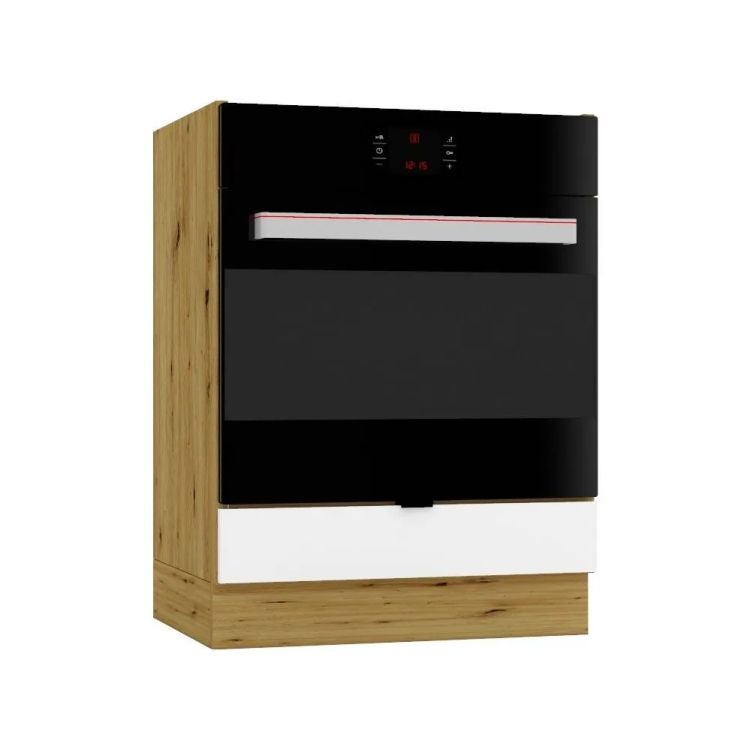 Szafka pod piekarnik GIANNA DK60 biała alaska/dąb artisan