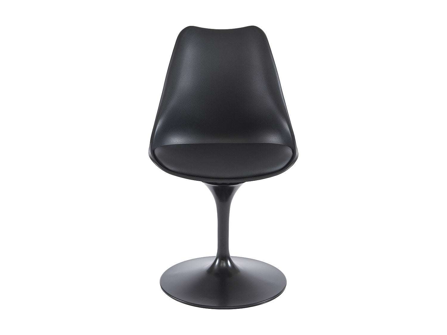 Krzesło z polipropylenu, ekoskóry i metalu - Czarny - XAFY