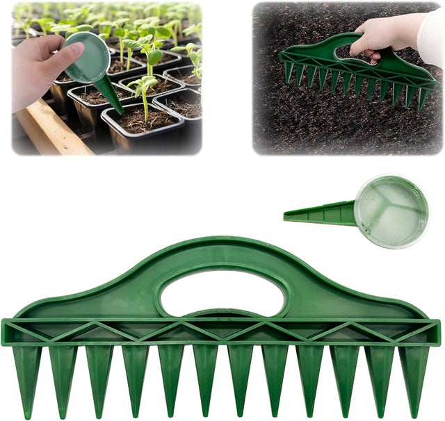Dozownik nasion 2 szt., 12-otworowy regulowany siewnik, narzędzie do siewu w ogrodzie, sadzarka, precyzyjne narzędzie wspomagające siew w ogrodzie