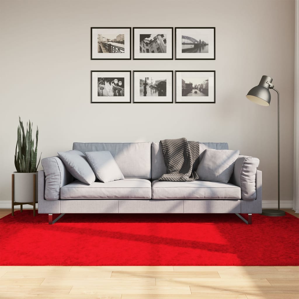 Dywan OVIEDO z krótkim włosiem, czerwony, 160x230 cm vidaXL