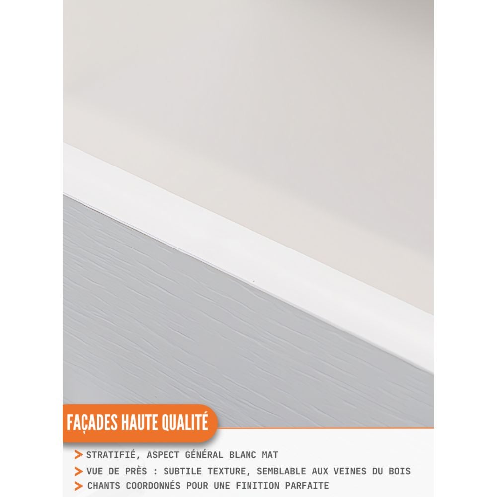 Cuisineandcie - Meuble d'angle bas Eco Blanc 1 porte L 105 cm - 5