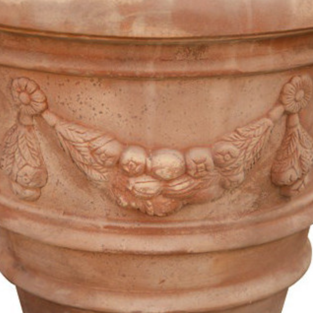 BISCOTTINI Pot de Jardin Terre Cuite Antigel - Pot pour Citronniers et Plantes 60x50cm - Vasque Extérieur Festonnée Fait Main - 7