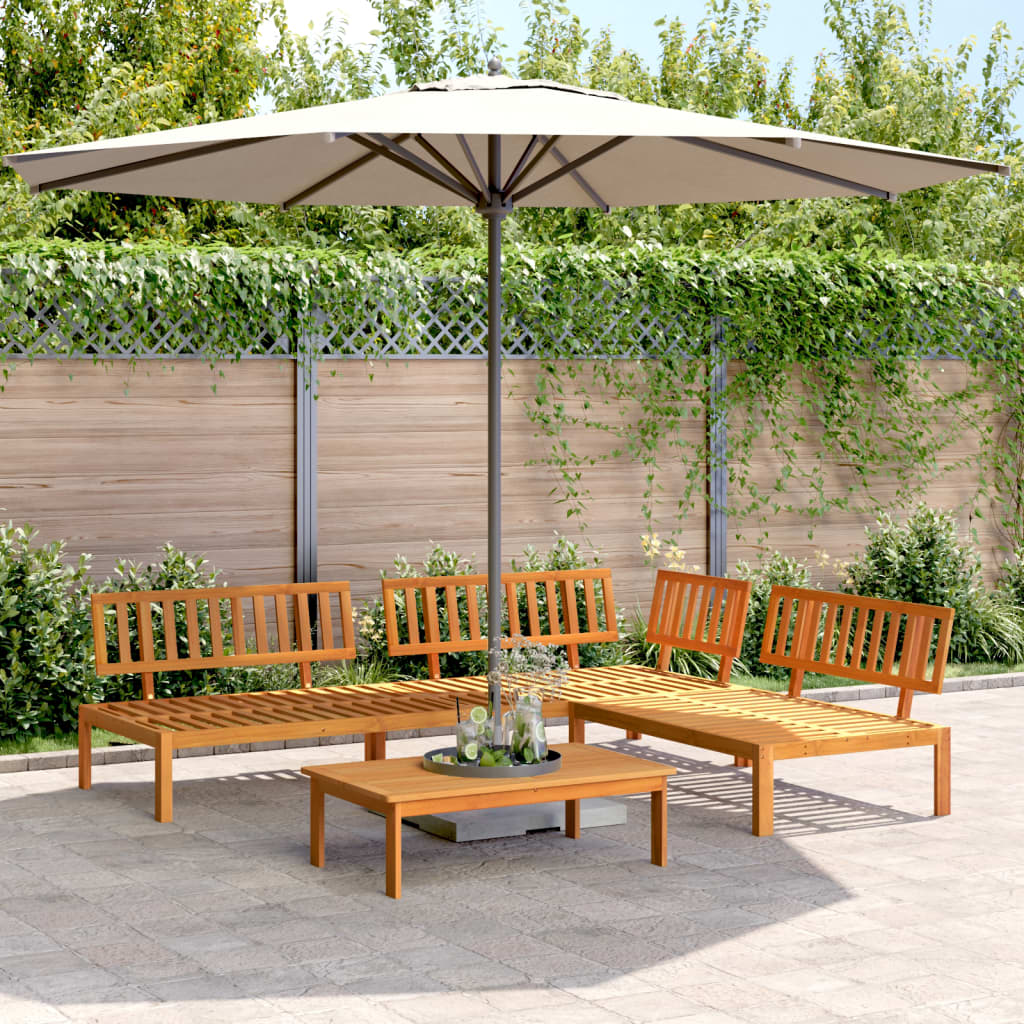 Ensemble Salon Jardin 4 Pièces En Bois Palette Gris - Canapé Et Table Pour Terrasse