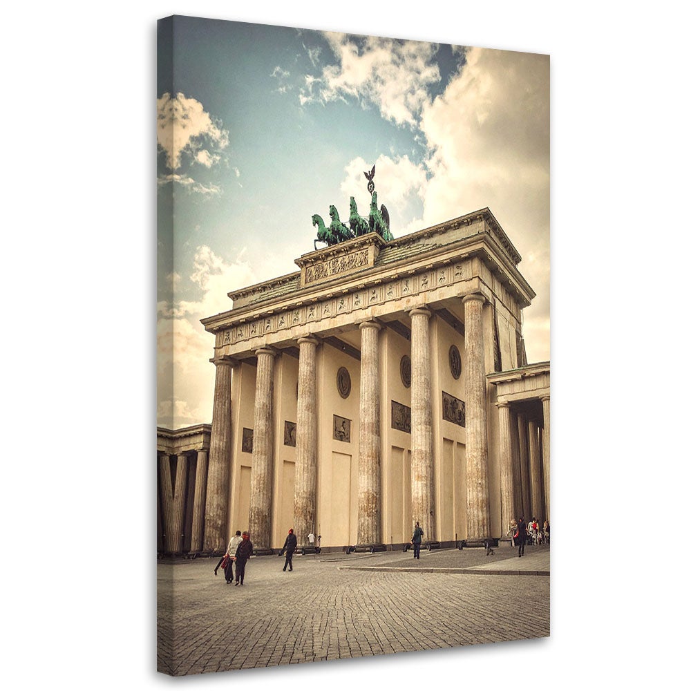 Obraz do salonu sypialni kuchni biura, Berlin Brama Branderburska w stylu vintage 20x30