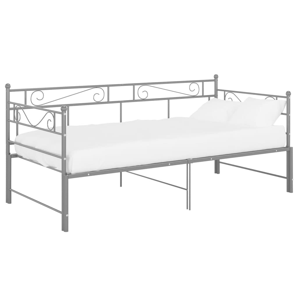 Sofa Rozsuwana Szara Rama Łóżka Rozsuwana Ze Stelażem Do Pokoju Sypialni Salonu 90x200 cm