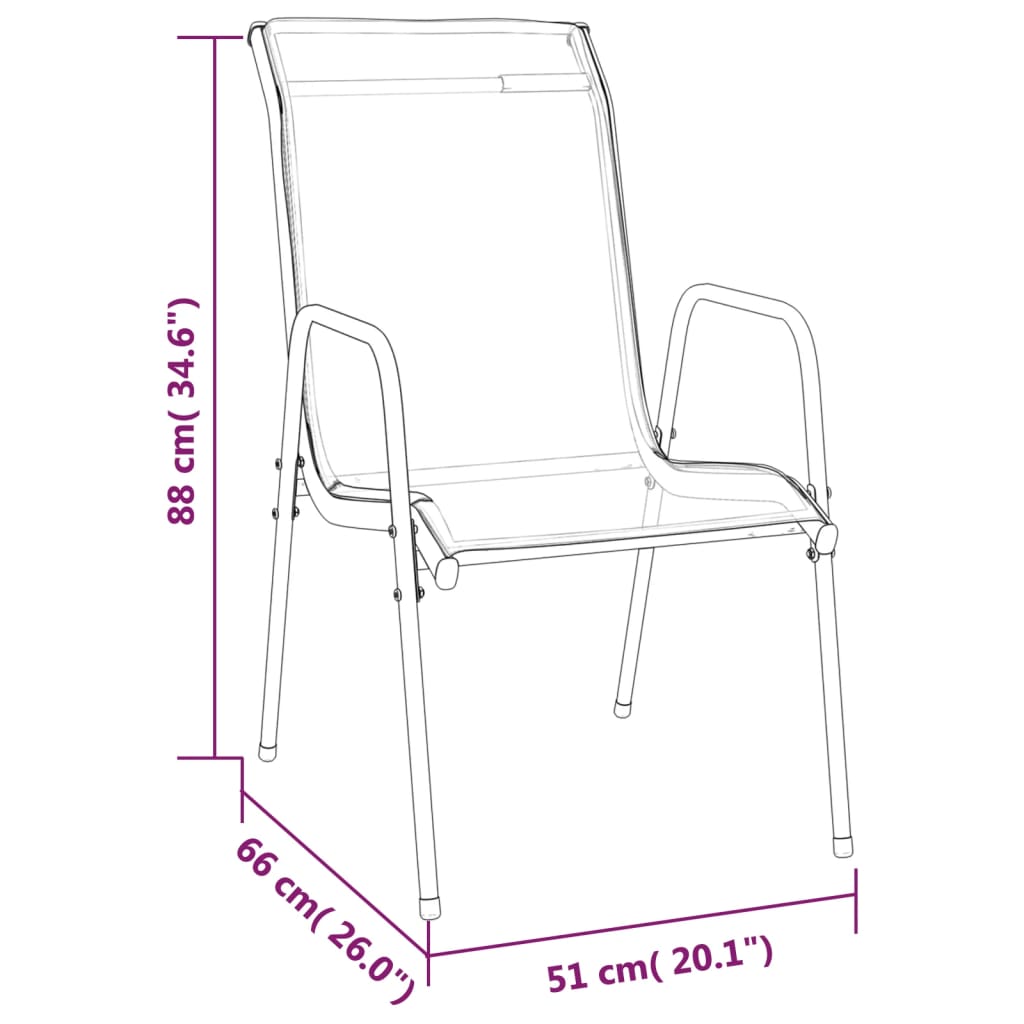 Ensemble à manger de jardin 9 pcs noir textilène et acier vidaXL - 6