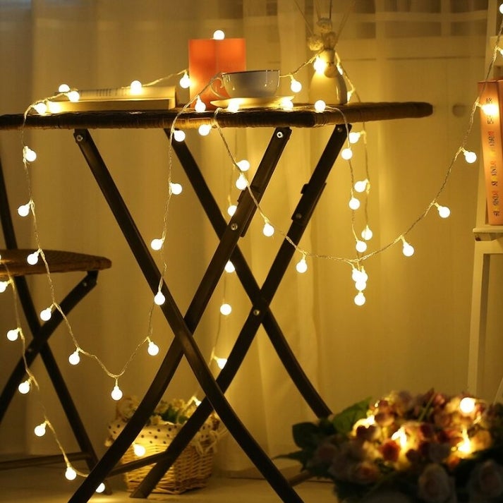 Guirlande LED 10 mètres 100 boules blanc chaud ( guinguette ) - 5