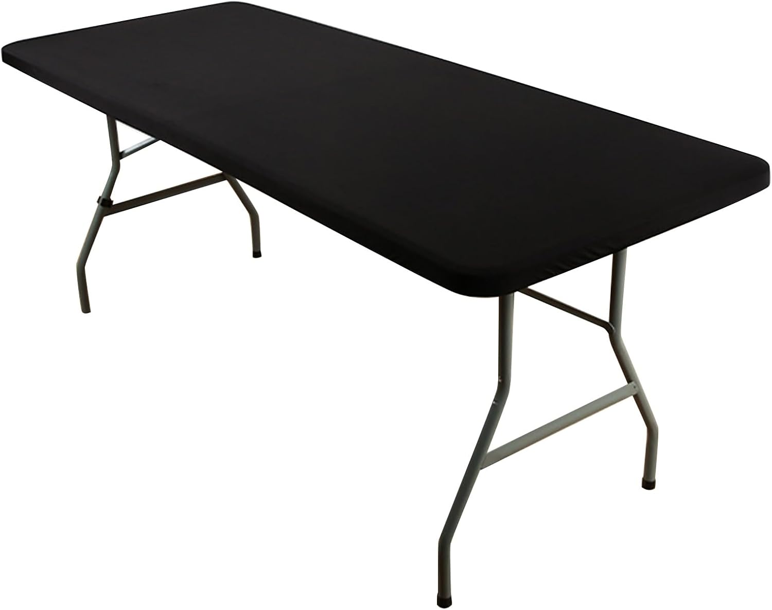Czarny obrus 183x76cm z gumką na stół do ogrodu, kuchni lub na patio, do stosowania na zewnątrz.