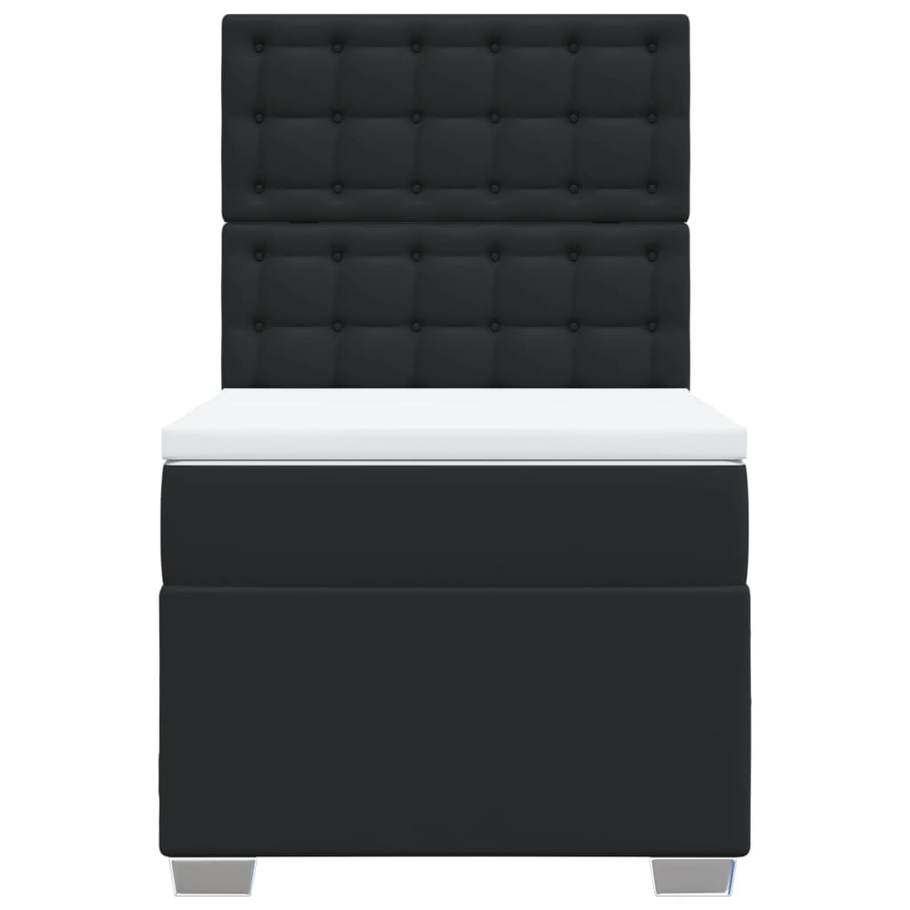 Giroletto a Molle con Materasso Nero 90x200 cm in Similpelle vidaXL - 6