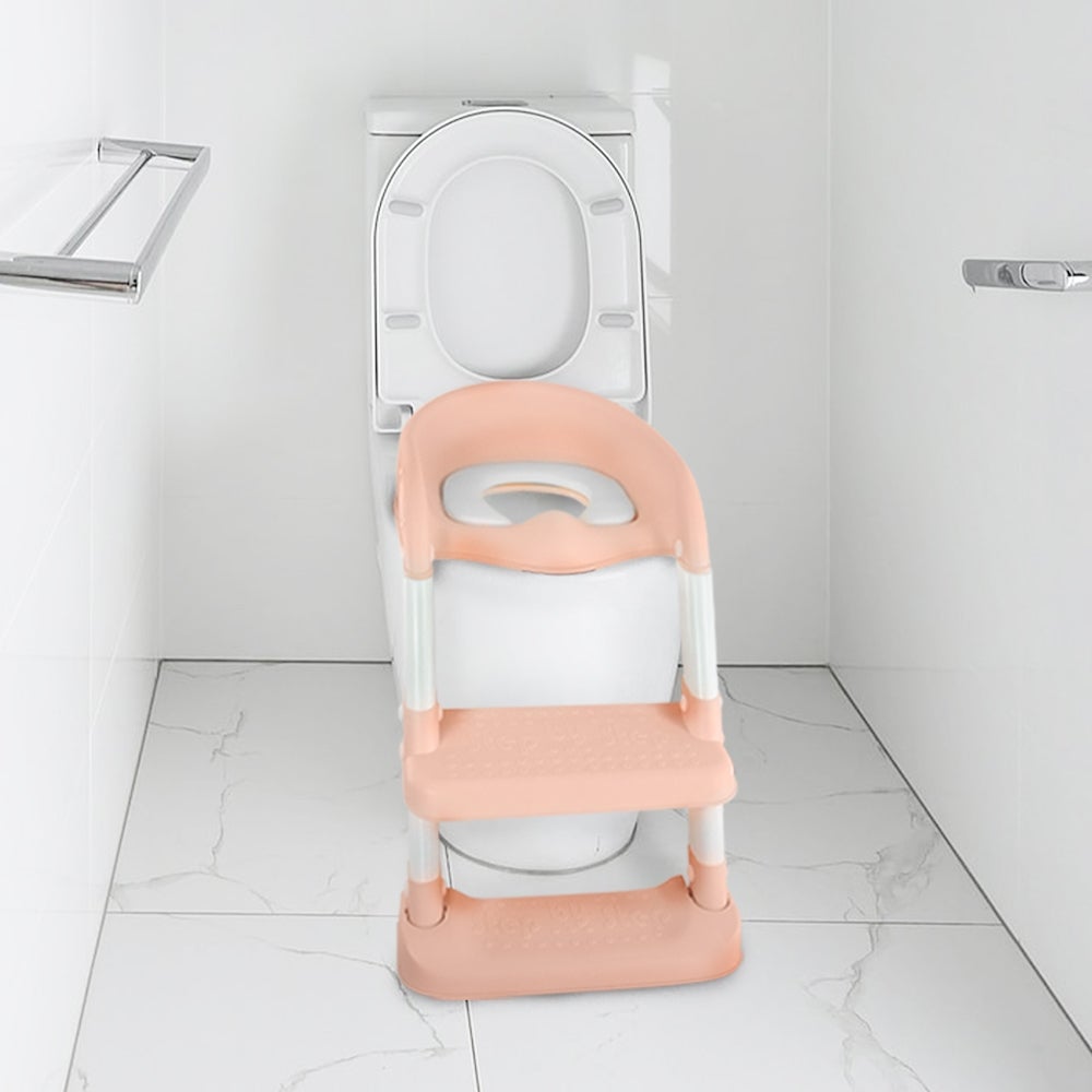 Mobiclinic Kids Siège Toilette Enfant Lala Avec Échelle Réglable Et Pliable - Gris Et Blanc