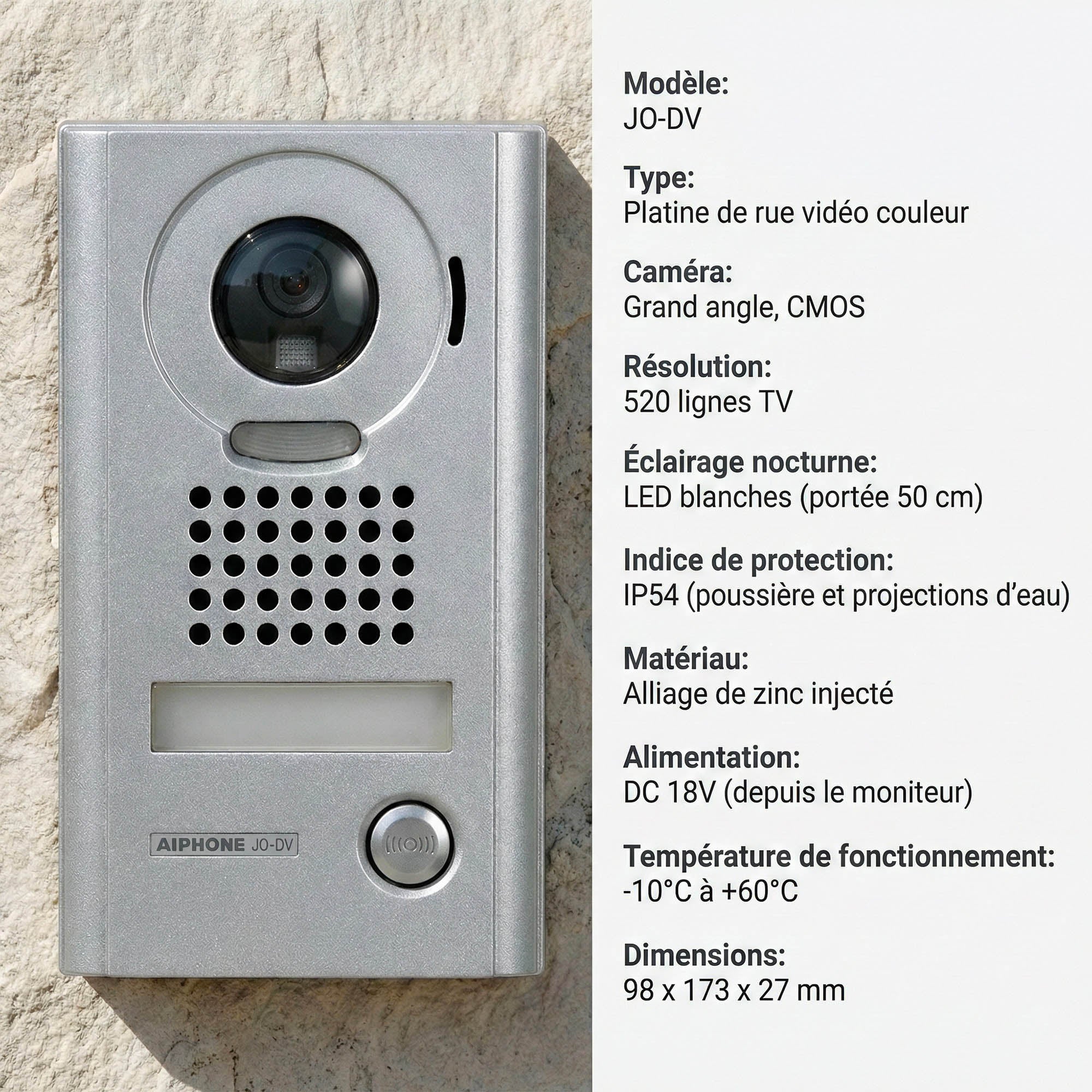 aiphone jodv | aiphone jodv - platine video saillie - 5