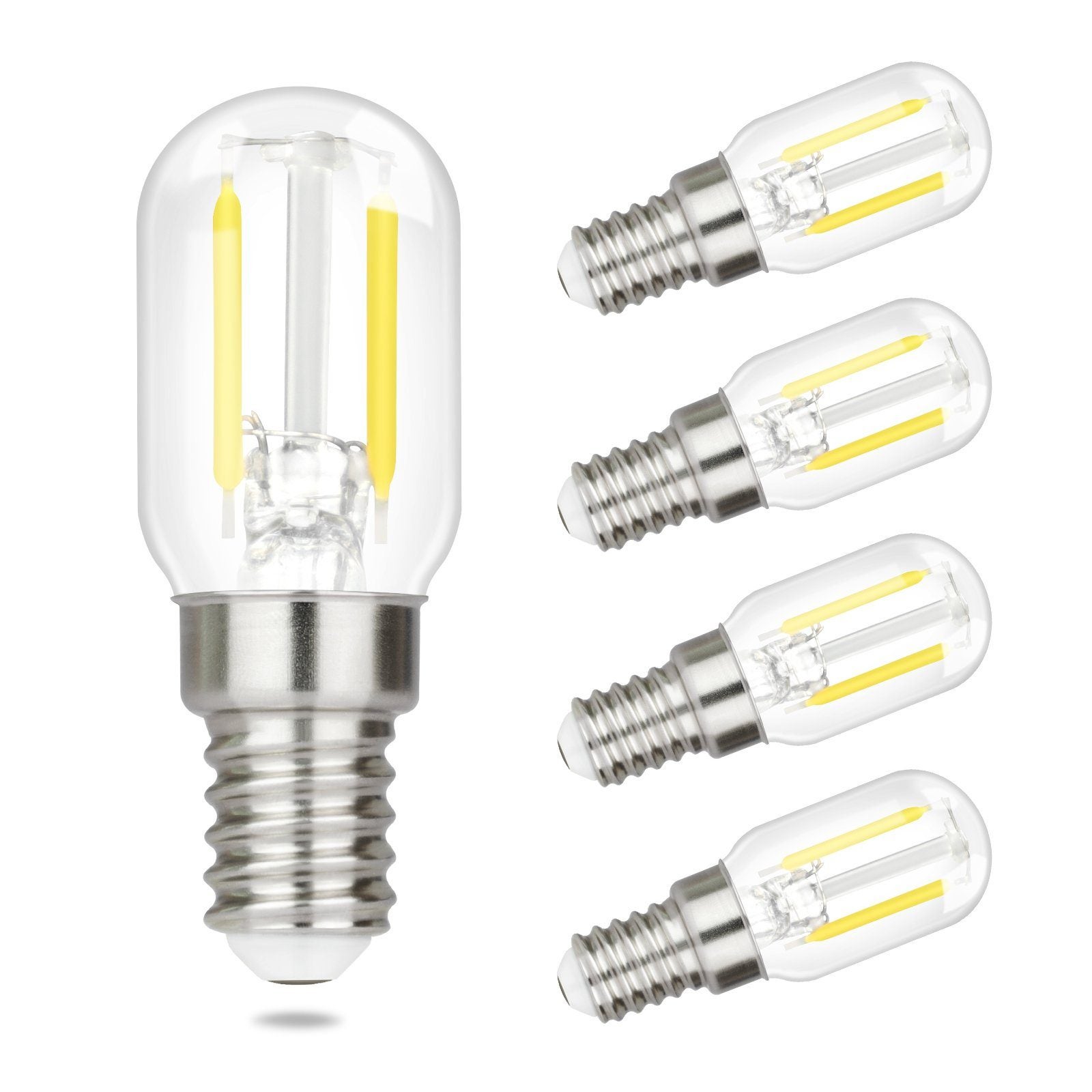 NETTLIFE Zestaw 4 żarówek LED E14 o barwie ciepłej bieli: vintage T22 2W retro Edison z gniazdem energooszczędnym 2700K