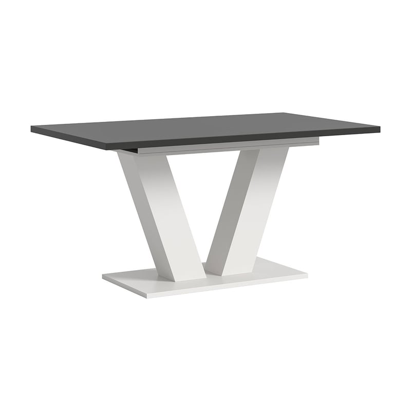 Motion stół do jadalni nogi V 90x150/190 cm z 1 wkładką szary, biały.