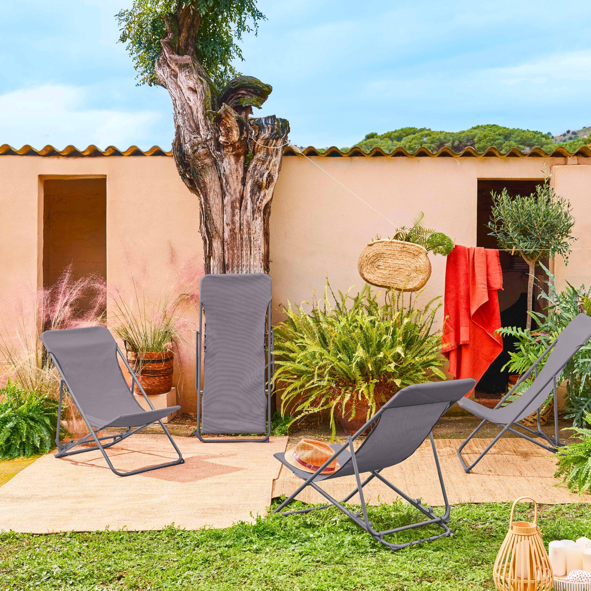 Rattan Sedie Pieghevoli Risparmio Casa Set Sedie Pieghevoli In