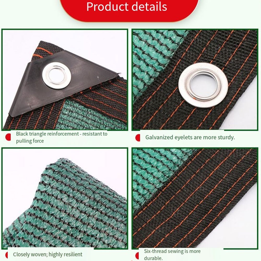(2x3m) Filet de protection solaire vert foncé, filet pare-soleil, filet d'isolation de balcon, filet pare-soleil extérieur pour terrasses - 7