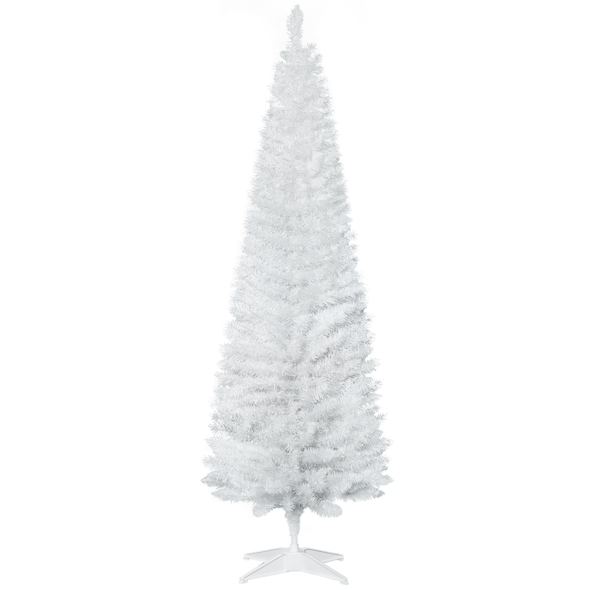 Brad artificial de Crăciun 180 cm brad artificial cu 390 de vârfuri Brad de Crăciun Decor de Crăciun pentru interior, Brad artificial, Alb, Plastic