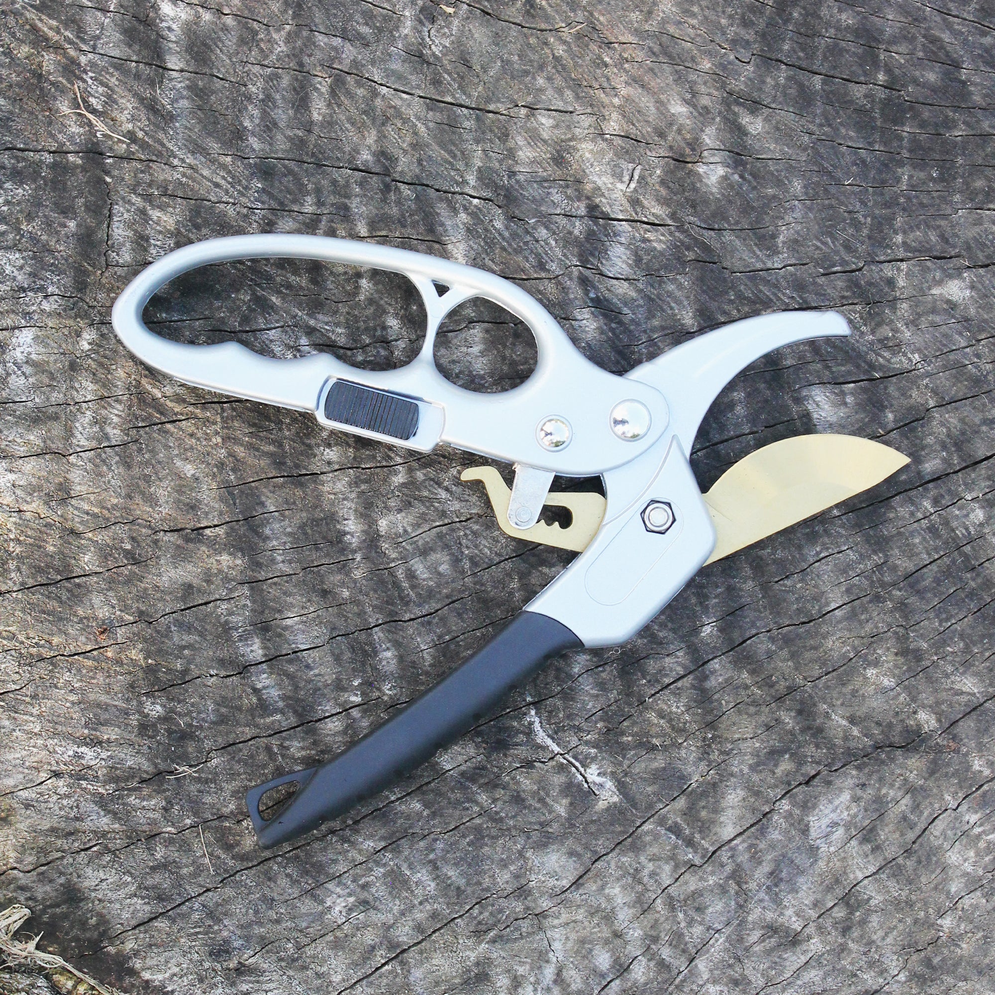 FISHTEC Secateur de Jardin Titanium a cremaillere - Poignee Ergonomique Antiderapant - Coupe Nette (Branches jusqu'a 20 mm) - 20 CM - Gris & Noir - 9