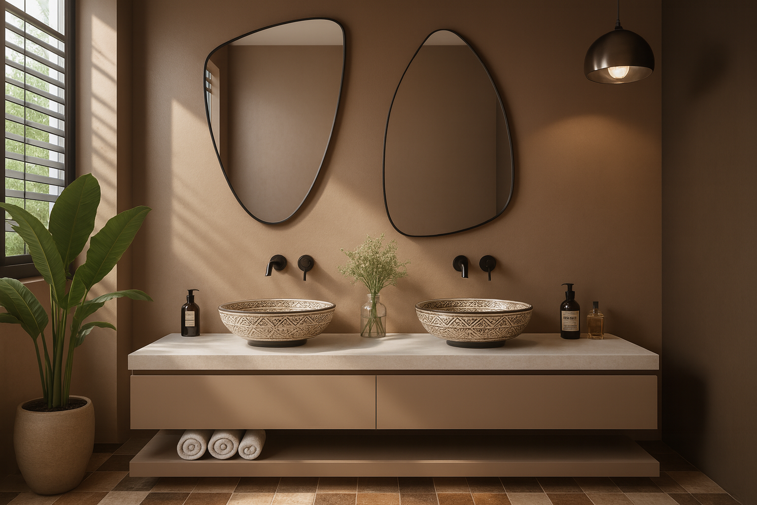ORGANIC LINE lustro w czarnej ramie 90 x 60 cm