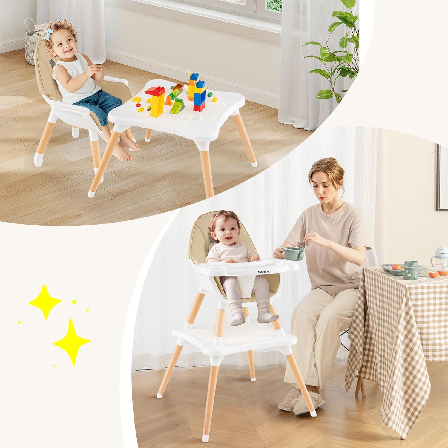 Childhome Evolu 2 Chair Seggiolone Evolutivo 3-in-1, Jade Green - Include vassoio pappa e prolunga gambe unisex (bambini