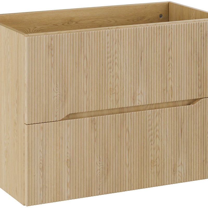 Szafka łazienkowa Nordic Cremona 80 cm wisząca z frezowanym frontem dąb