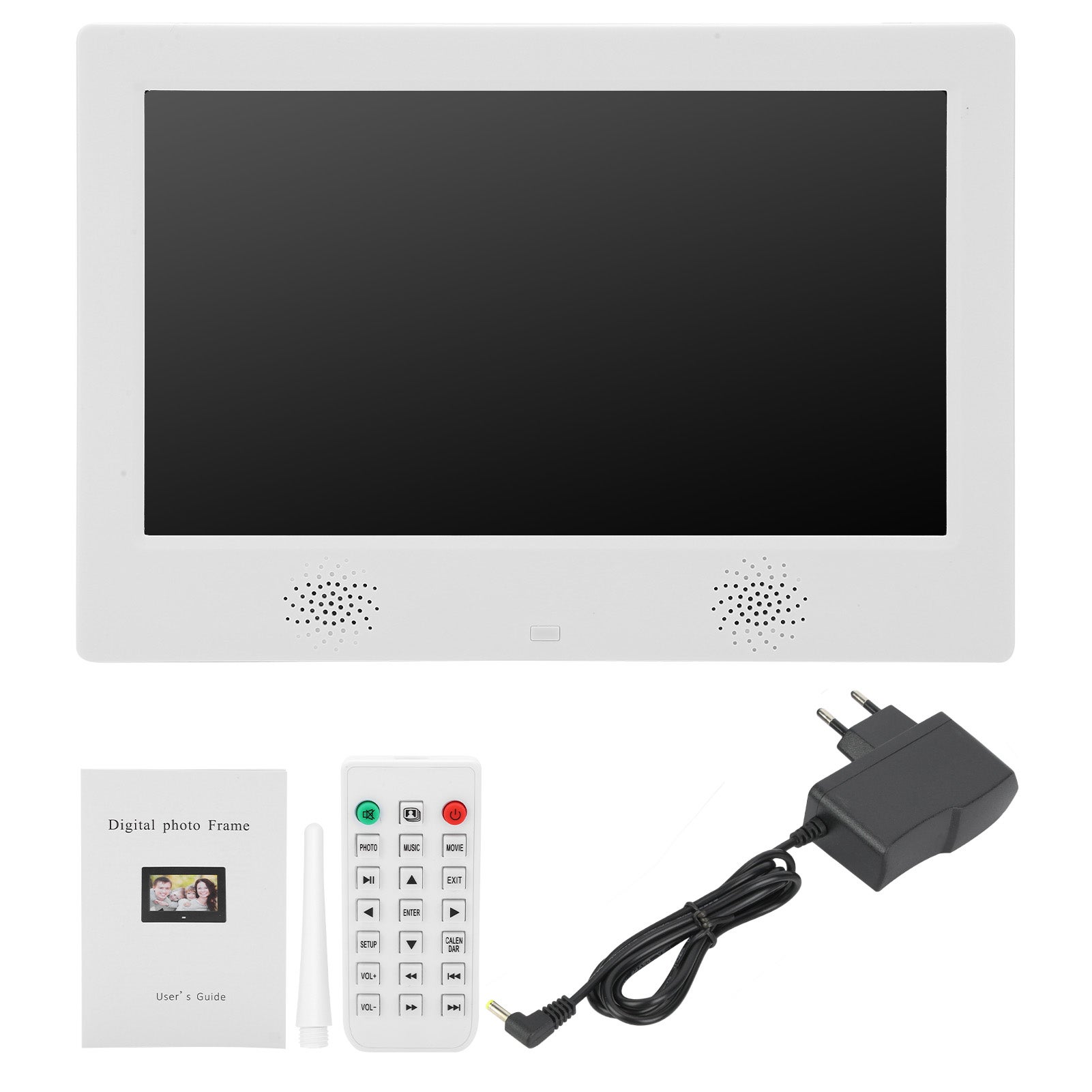 Cadre Photo Numérique 12 Pouces – Résolution 1280x800, USB/SD, Horloge, Calendrier, Lecture Vidéo