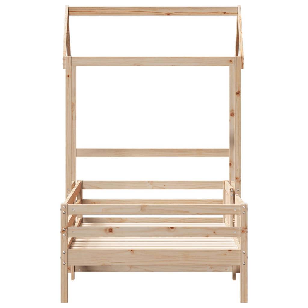 Cadre de lit avec toit 75x190 cm bois de pin massif - 6