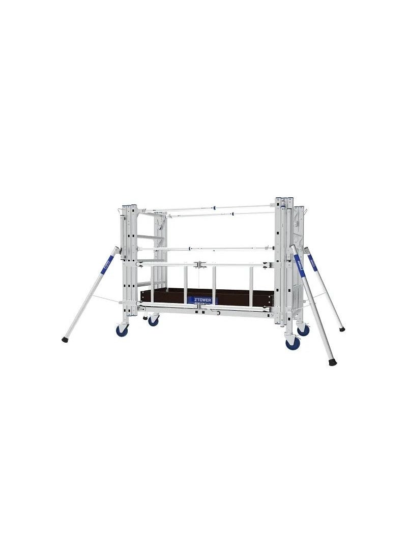 TUBESCA ECHAF - Échafaudage Roulant Aluminium Pliant Télescopique Z'Tower - Hauteur max 2,80m - L 1,87 x l 0,85 m - 5