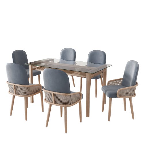 Ensemble de salle à manger (Table de salle à manger avec 6 chaises ...