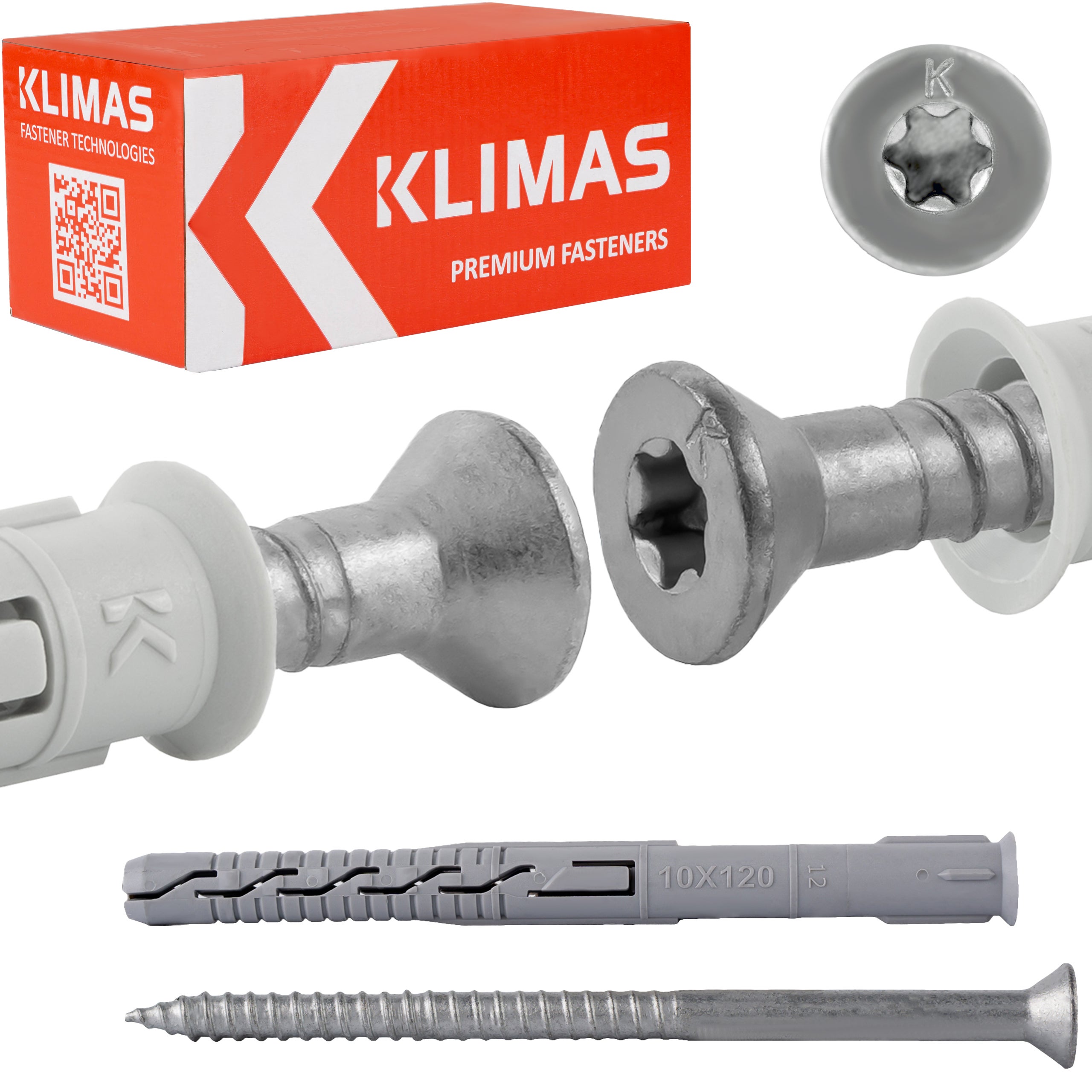 Kołki ramowe Klimas rozporowe KPS-FAST S montażowe 10x120 mm 50szt