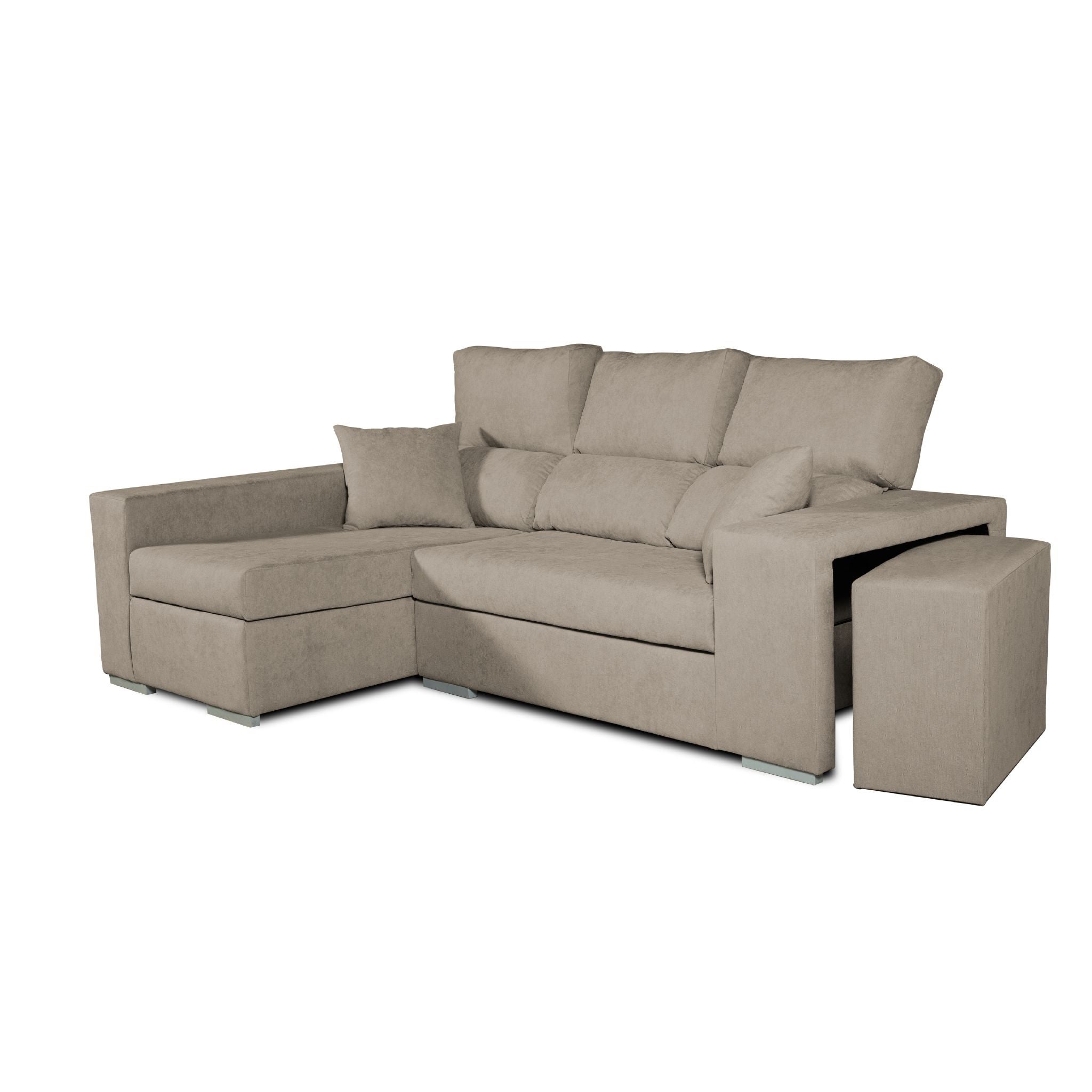 Sofa esquinero chaiselongue frigg izquierda 230x145 cm tejido con sistema acualine marron tanuk