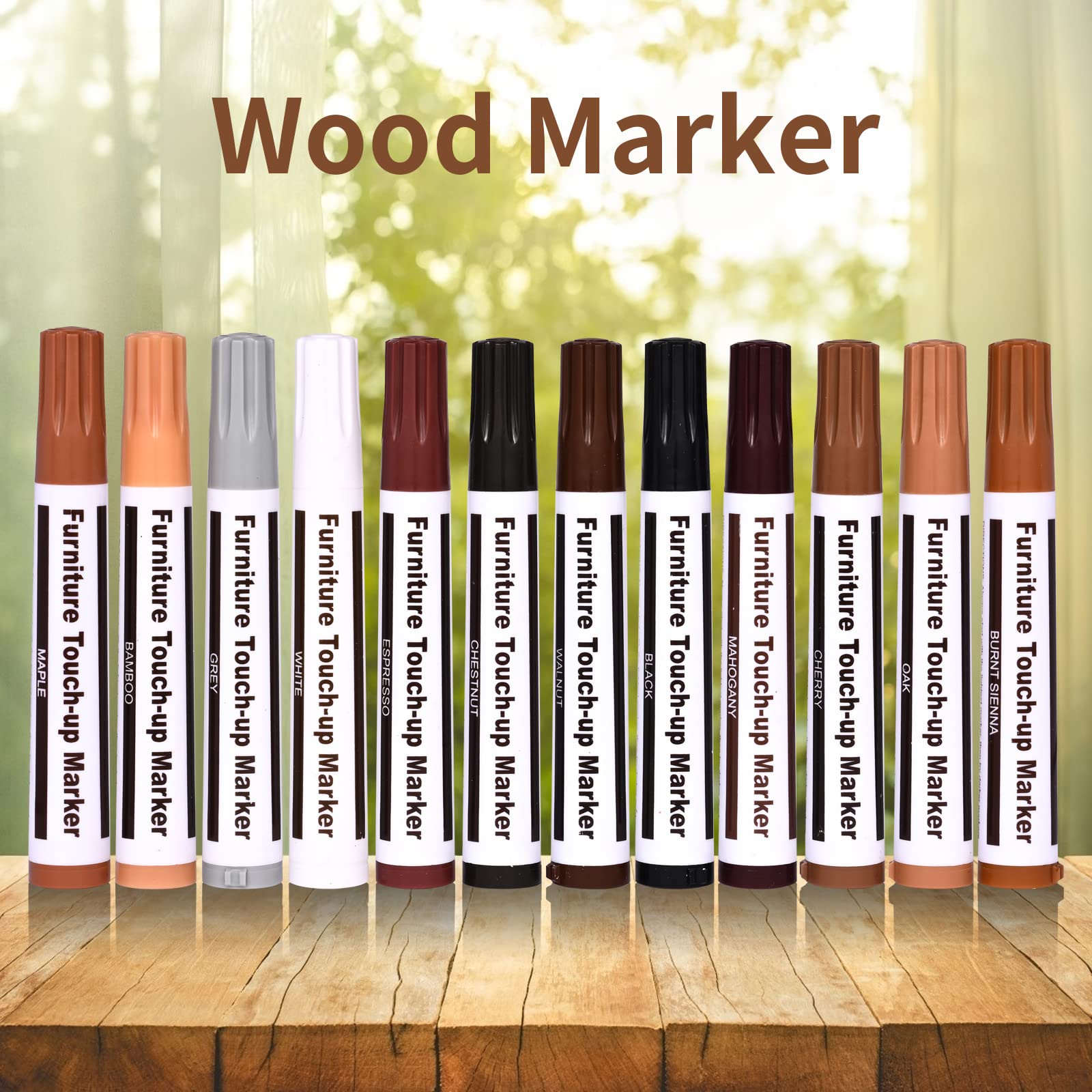 Kit de réparation de meubles (25 stylos correcteurs et marqueurs pour meubles) : stylo correcteur et retouches - 7