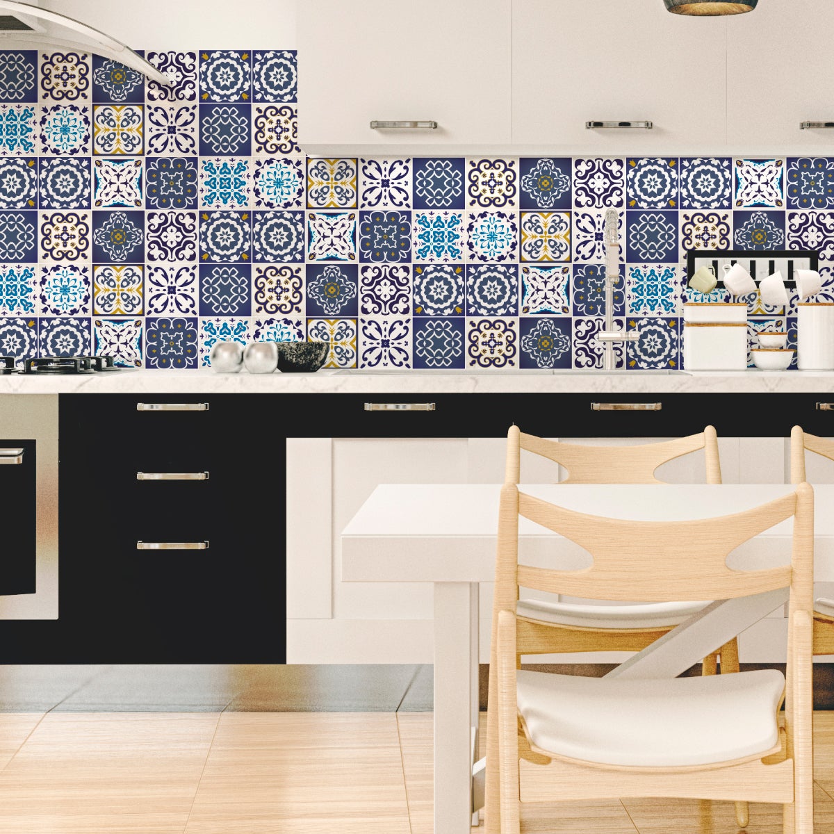 12 vinilo baldosas azulejos janeiro - adhesivo de pared - revestimiento sticker mural decorativo - 12stickers20x20cm