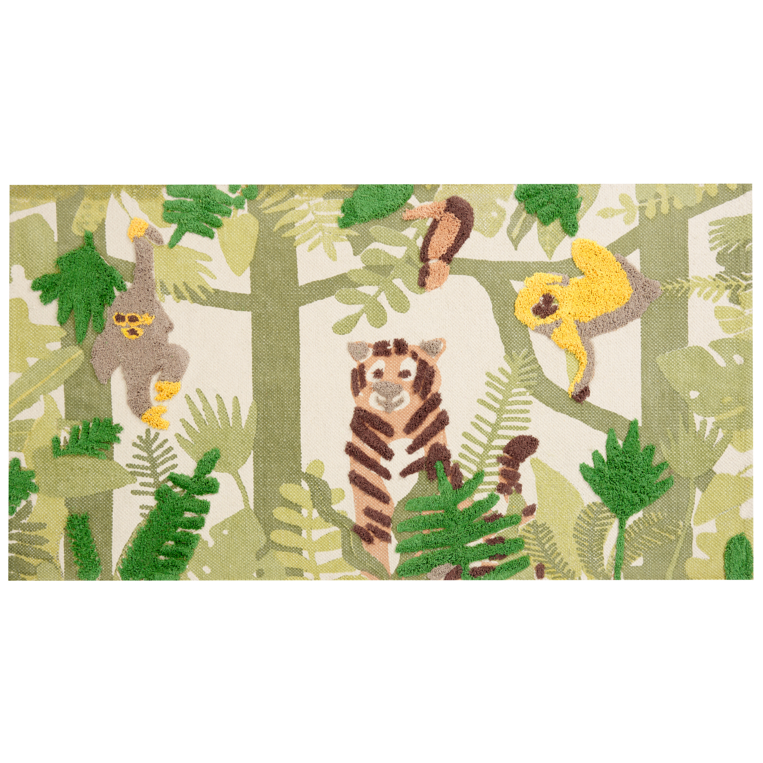 Beliani alfombra de algodón multicolor motivo animal 80 x 150 cm janhto