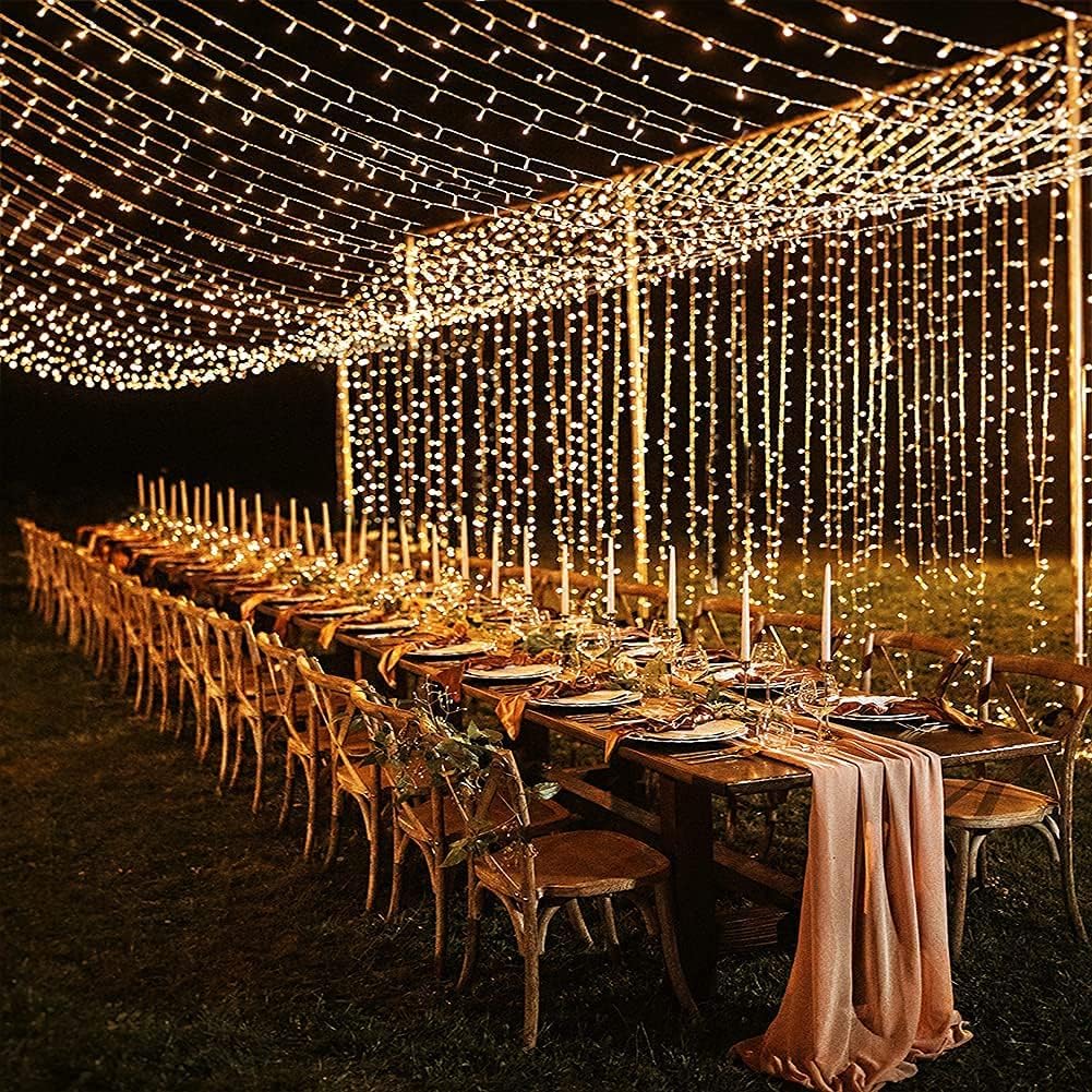 Rideau Lumineux 600 LED 6m x 3m Rideau Lumineuse Noël Alimenta Secteur, 8 Modes Guirlande Lumineuse Fenêtre IP44 Étanche Pour Mariage Chambr | Leroy Merlin