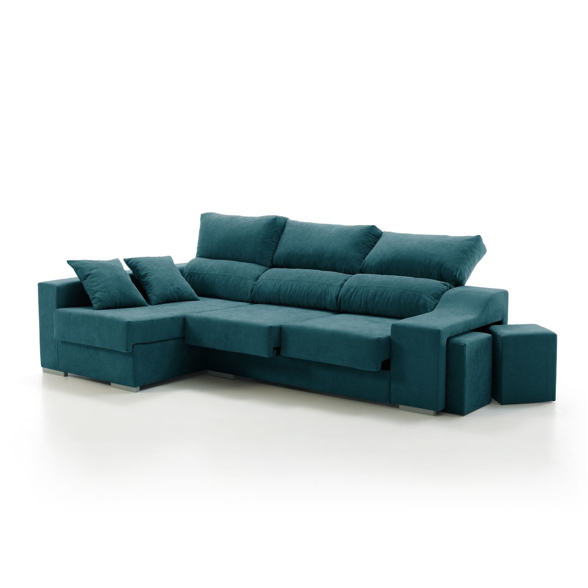 Sofa esquinero chaiselongue sultan izquierda 260x150 cm 4 plazas esmeralda tejido con sistema acualine tanuk