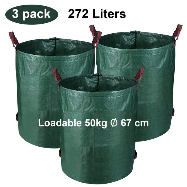 Sacchetti per rifiuti da Cortile, 3 Pezzi da 72 galloni Sacchetti per Foglie riutilizzabili Contenitori per rifiuti con Manici e Cinturino in Pelle per Giardino con Prato Sacchetti per rifiuti da Cortile, 3 Pezzi da 72 galloni Sacchetti per Foglie riutilizzabili Contenitori per rifiuti con Manici e Cinturino in Pelle per Giardino con Prato