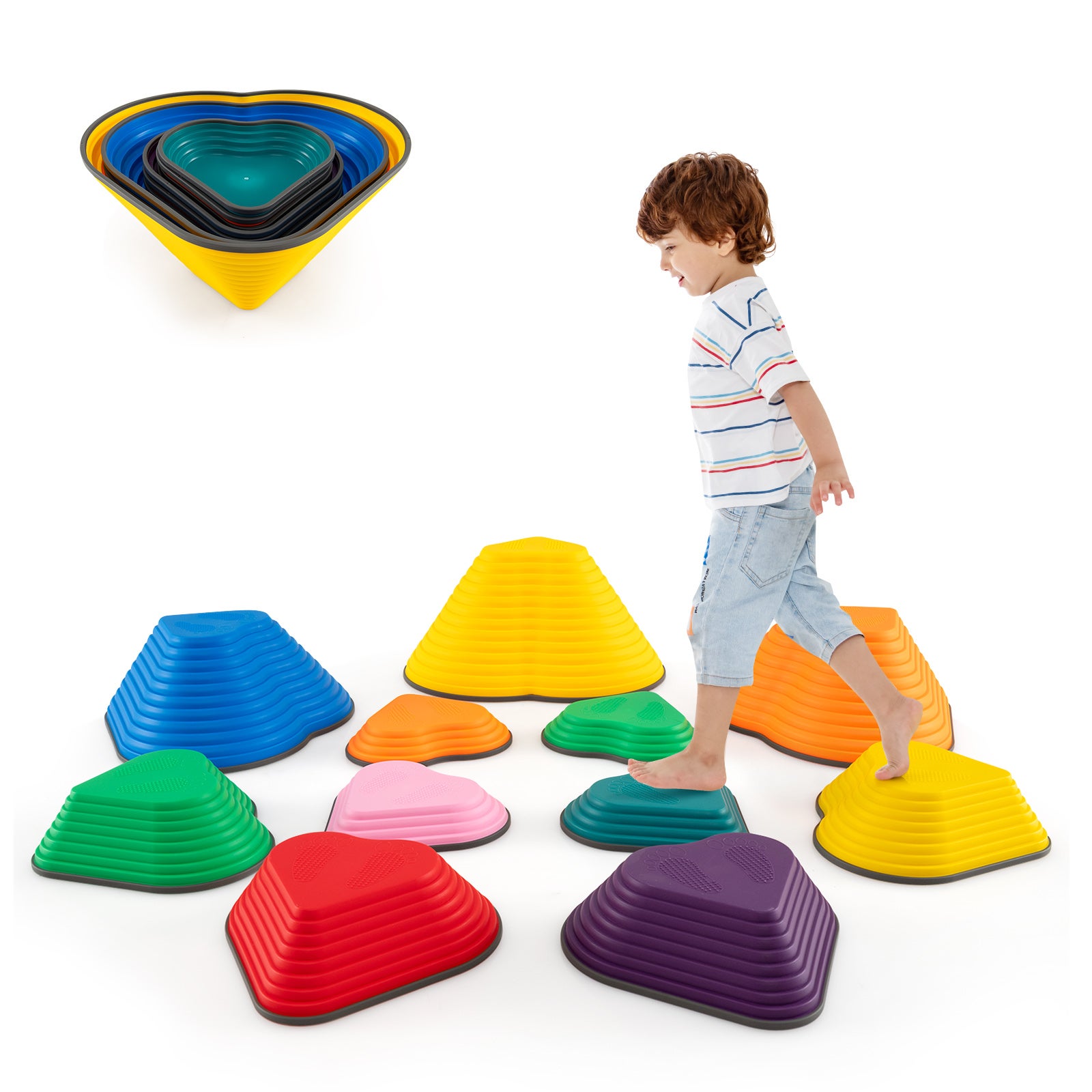 Set De 12 Piedras De Equilibrio Apilables – Juego De Coordinación Para Niños, Ideal Para Interior Y Exterior, Decoración Y Regalo Creativo