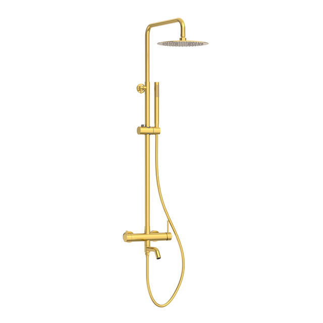 BALNEO Système de douche avec pommeau de pluie or Acier inoxydable | Mitigeur de douche avec douchette CASCADE